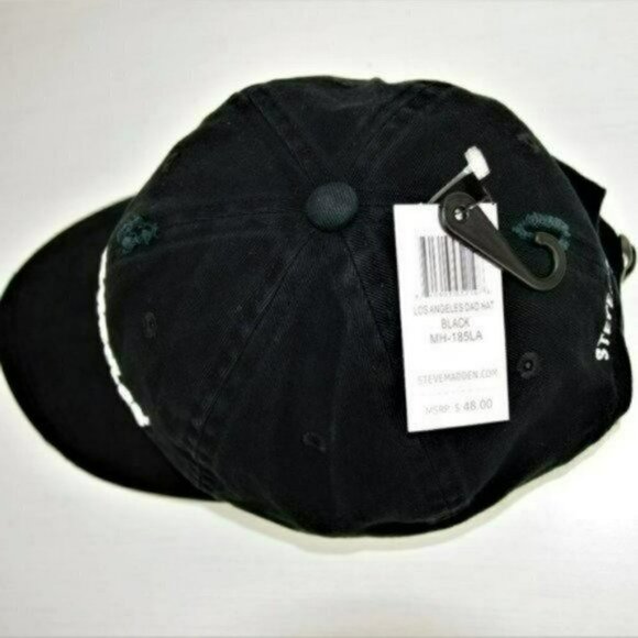 NWT Steve Madden Distressed L.A. Los Angeles Graphic Embroidery Dad Baseball Cap - Picture 4 of 5